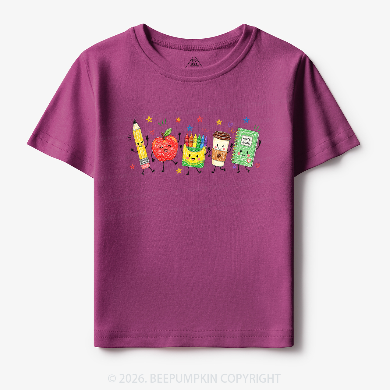 Cute Crayon Apple Pencil Notebook Toddler&Kid's Tees