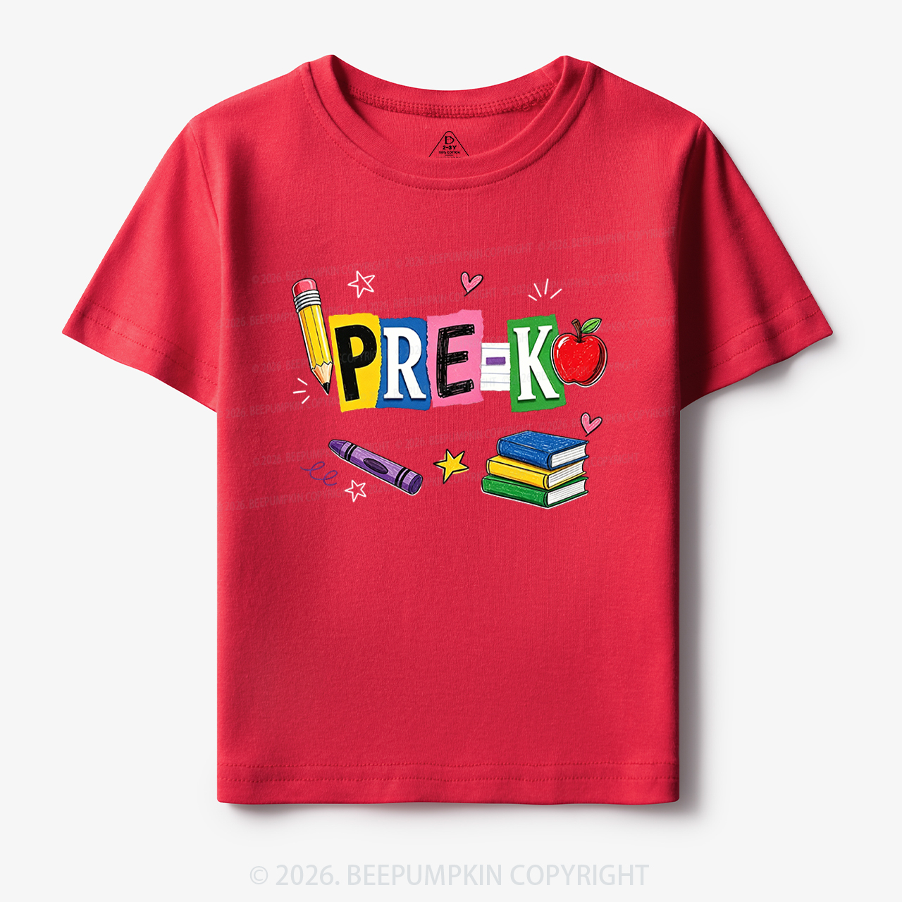 Personalized Colorful Bright School Vibes Doodle Toddler&Kid's Tees