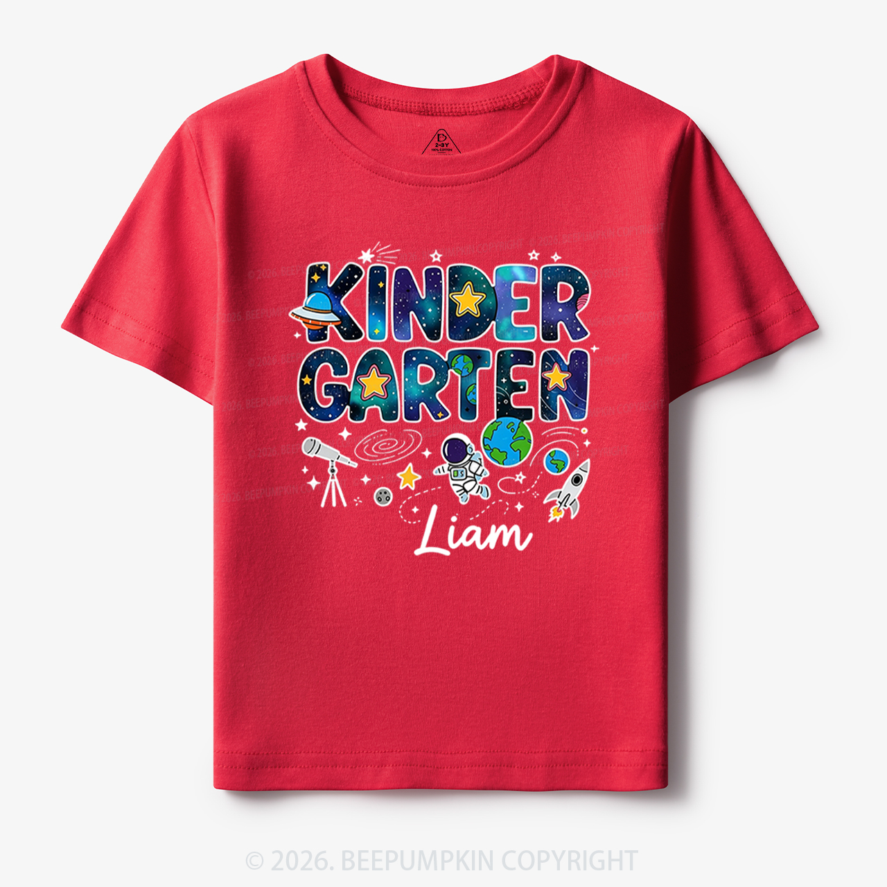 Personalized First Day of Kindergarten Outer Space Toddler&Kid's Tees