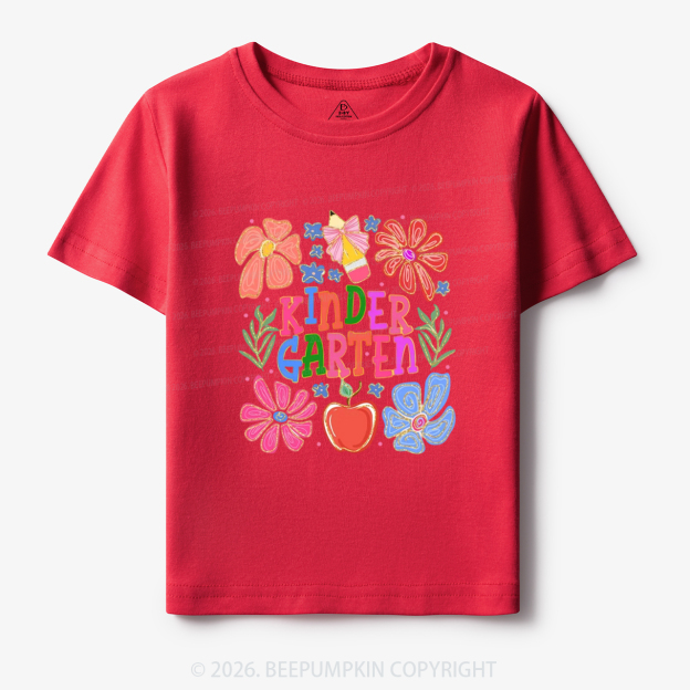 Personalized Kindergarten Colorful Floral Toddler&Kid's Tees