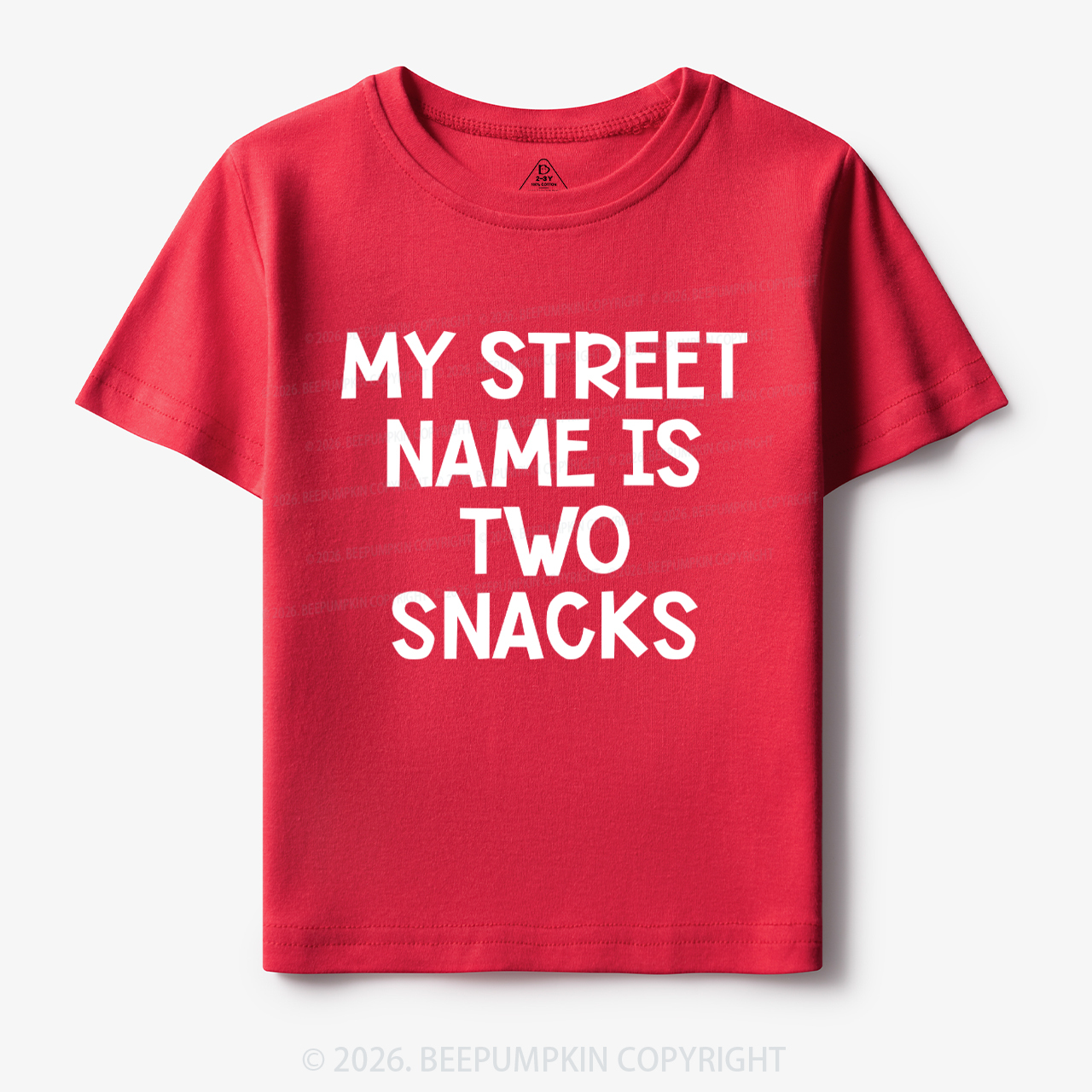 My Street Name Is Two Snacks Kids Shirt 7