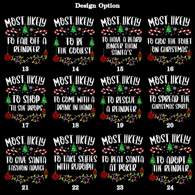 47 Quotes Funny Most Likely To Christmas Family Matching Shirts