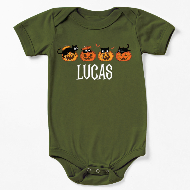 Personalized Halloween Pumpkin Bodysuit For Baby