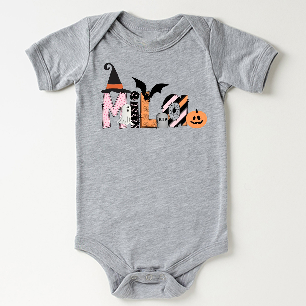 Personalized Name Halloween Bodysuit For Baby