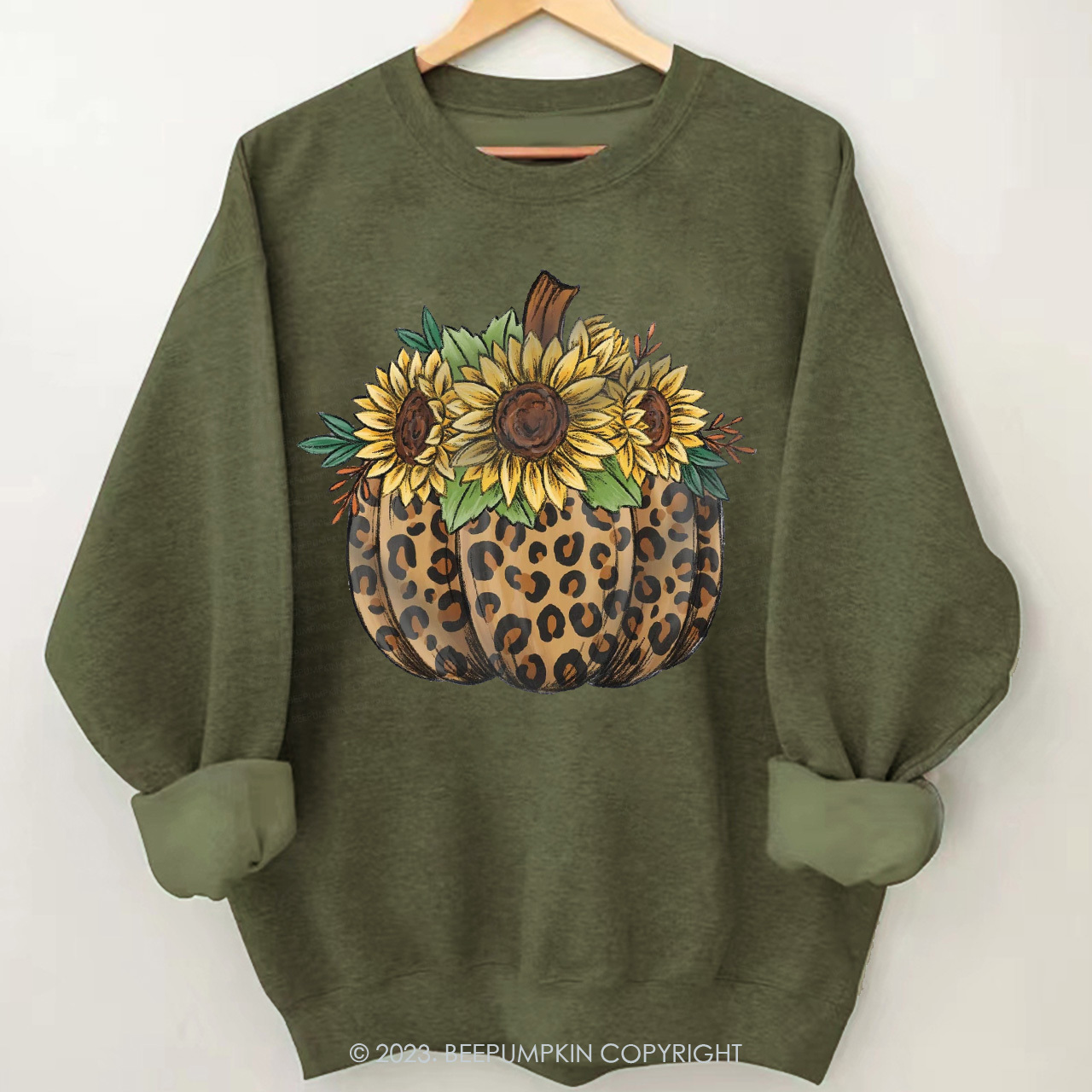 Retro Daisy Fall Pumpkin Sweatshirt