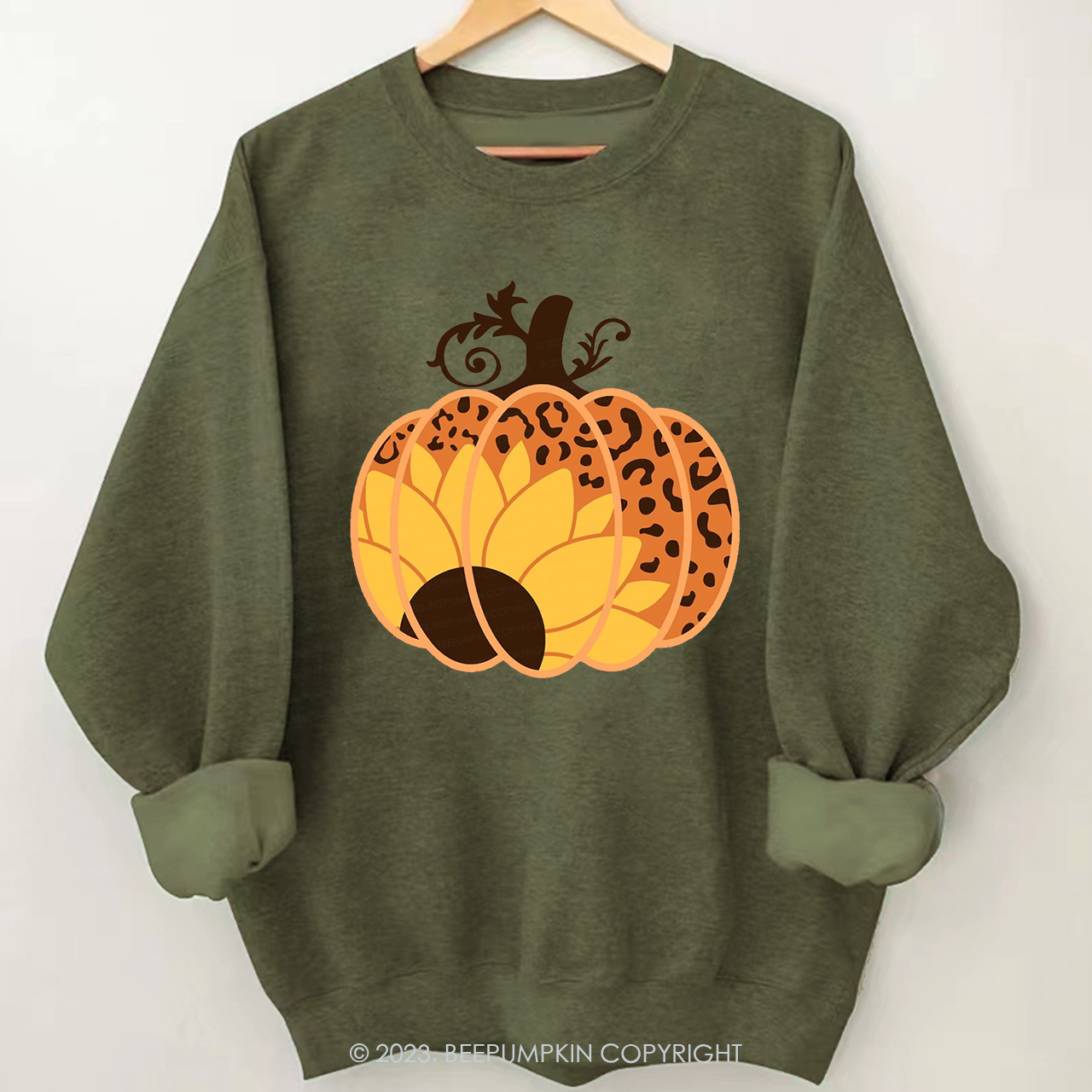 Cheetah Pumpkin Hello Fall  Sweatshirts