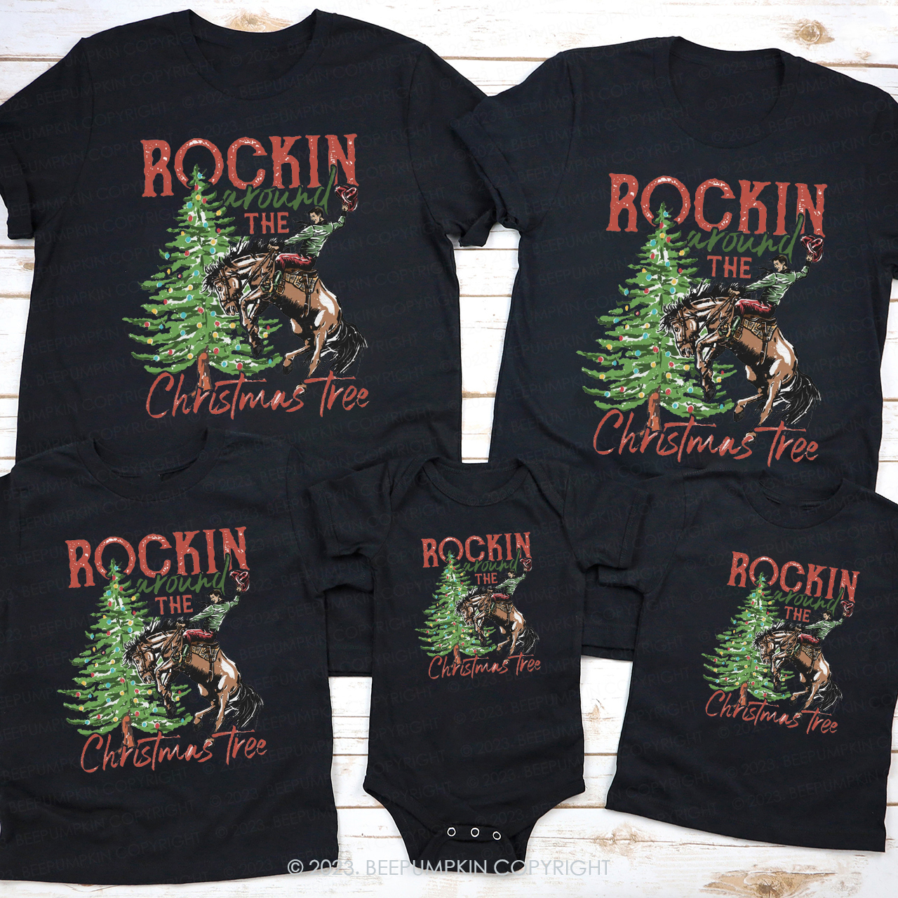 Rocking Around The Christmas Tree Family Matching Shirts