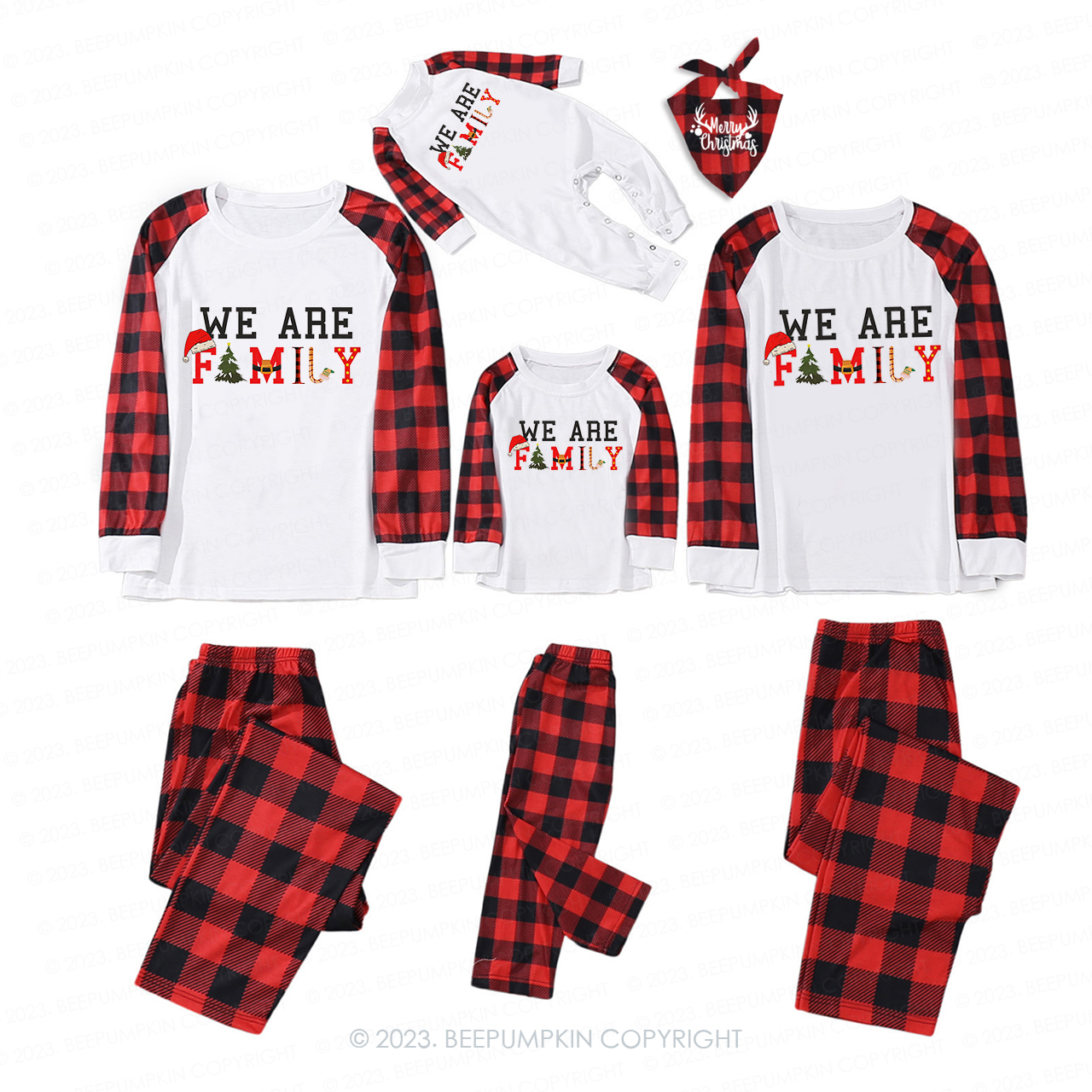 Fleece Navidad Christmas Family Pajamas Sale-Beepumpkin™