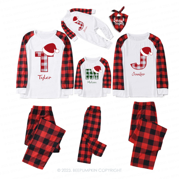 Personalized Monogrammed Plaid Christmas Family Pajamas