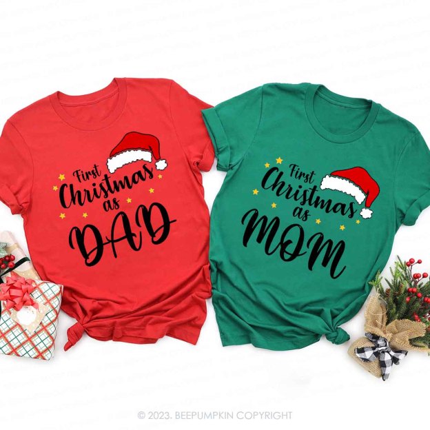 Custom First Christmas As Family Matching Shirt Beepumpkin