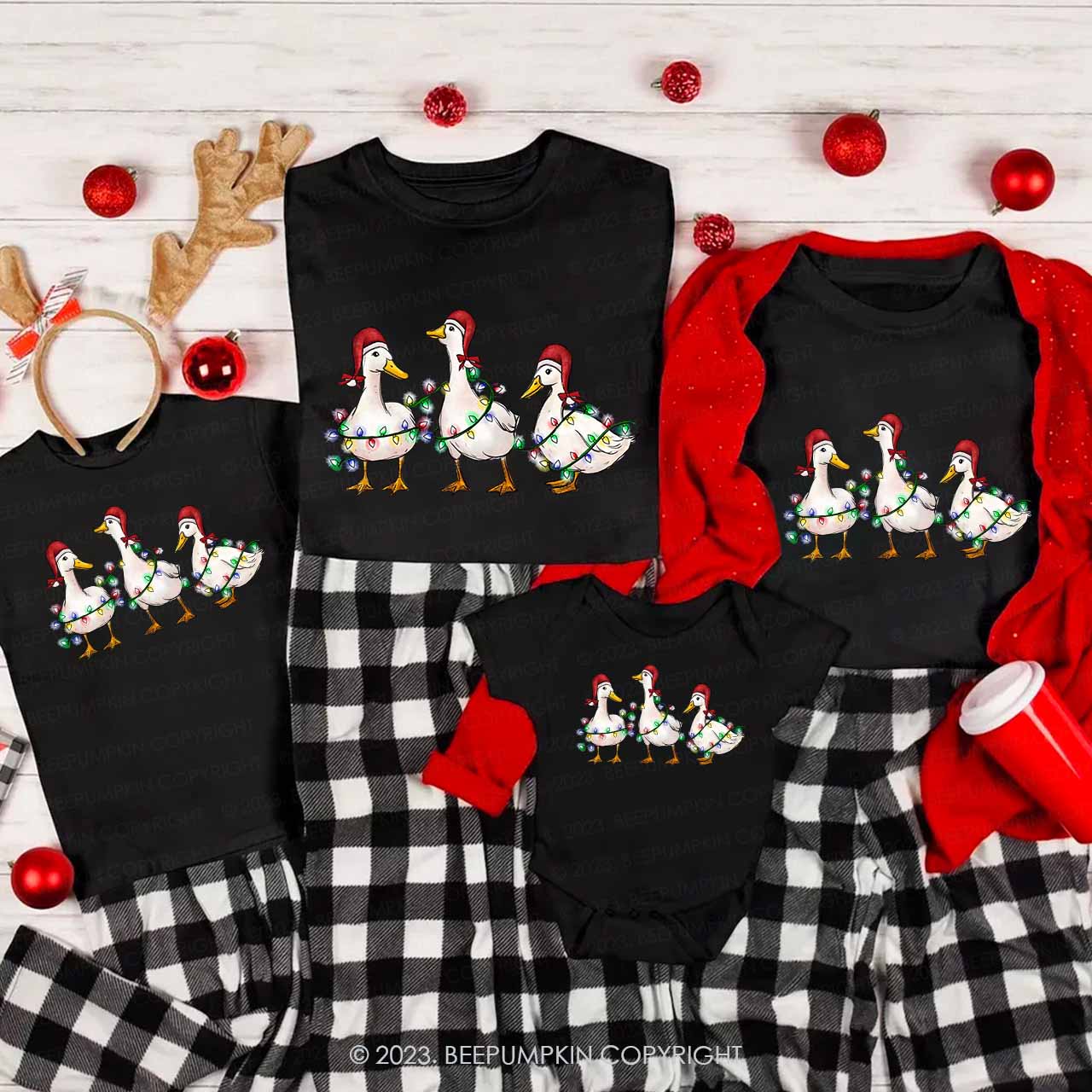 Christmas Ducks Farm Lover Matching Family Shirts Beepumpkin