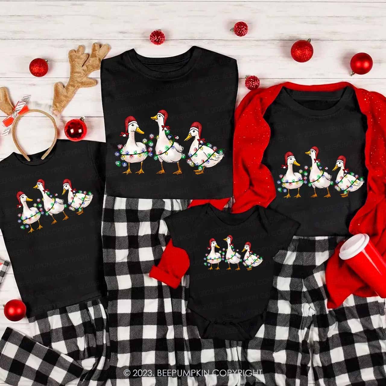 Christmas Ducks Farm Lover Matching Family Shirts Beepumpkin