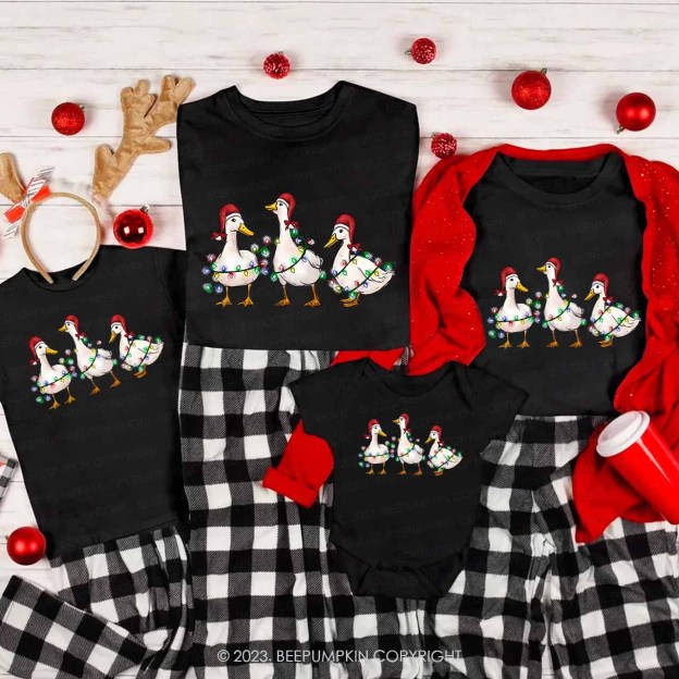 Christmas Ducks Farm Lover Matching Family Shirts Beepumpkin
