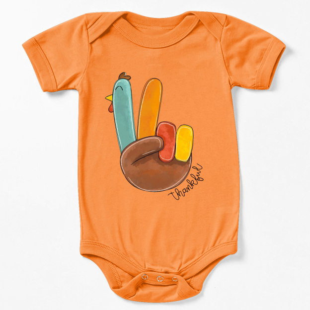Thanksgiving Little Turkey Bodysuit For Baby Beepumpkin