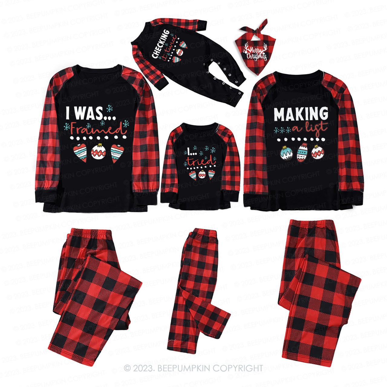 Christmas Snow Family Group Pajamas Beepumpkin