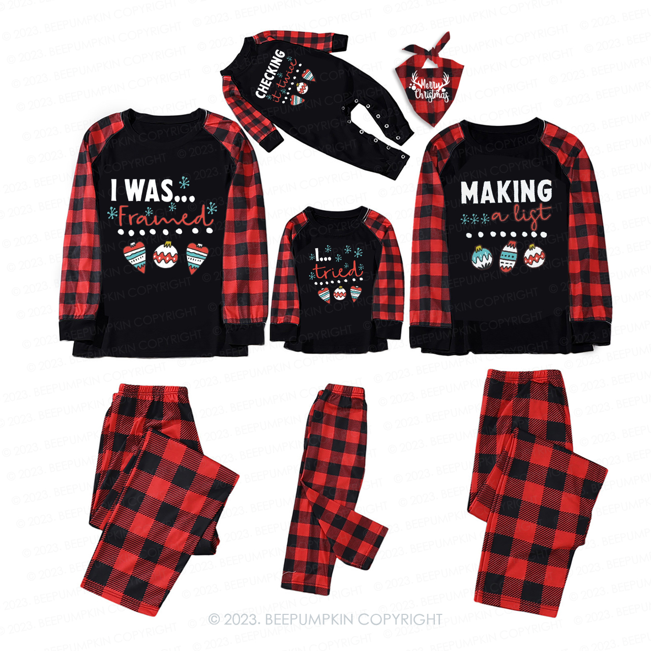 Christmas Snow Family Group Pajamas Beepumpkin