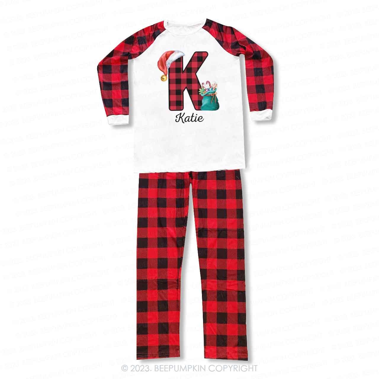 Funny Monogrammed Christmas Family Matching Pajamas Beepumpkin