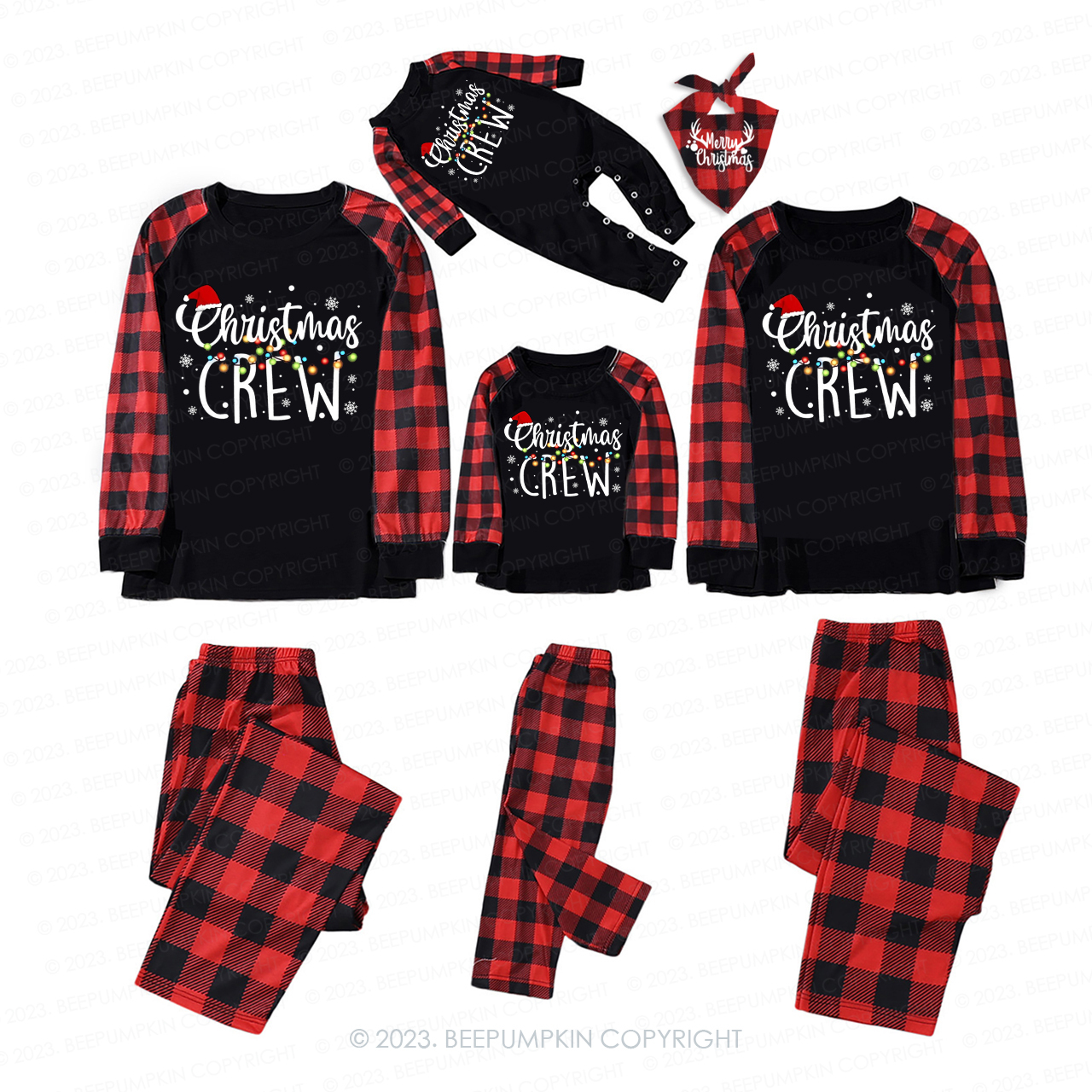 Romantic Christmas Crew With Snow  Pajamas For Family Beepumpkin