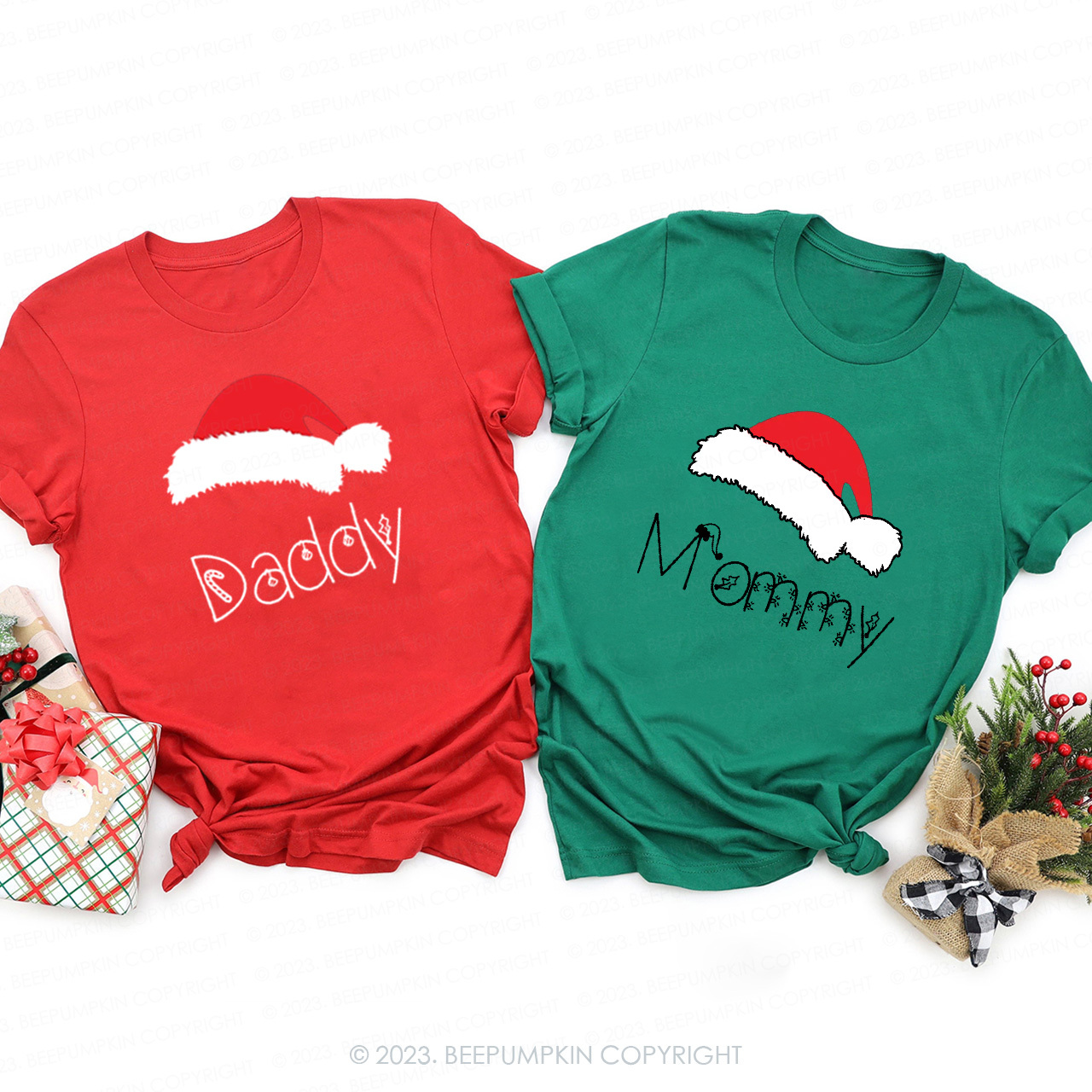 Personalized Hat Matching Christmas Shirts For Family Beepumpkin