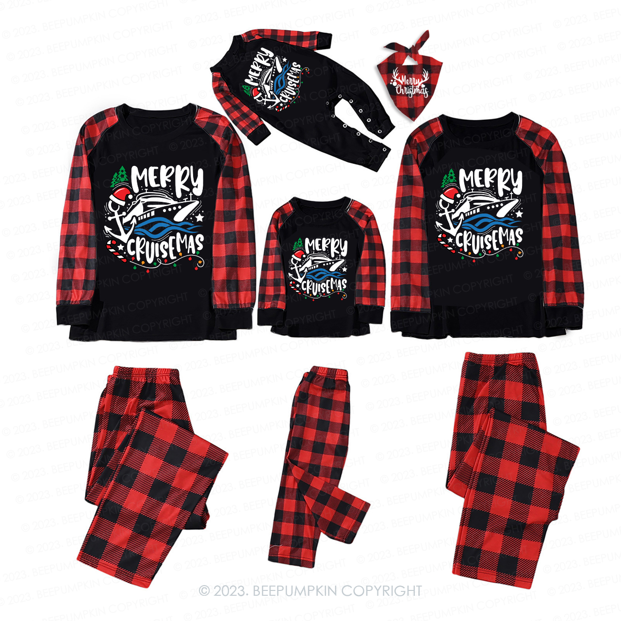 Christmas Cruise Family Trip Matching Pajamas For Family Beepumpkin