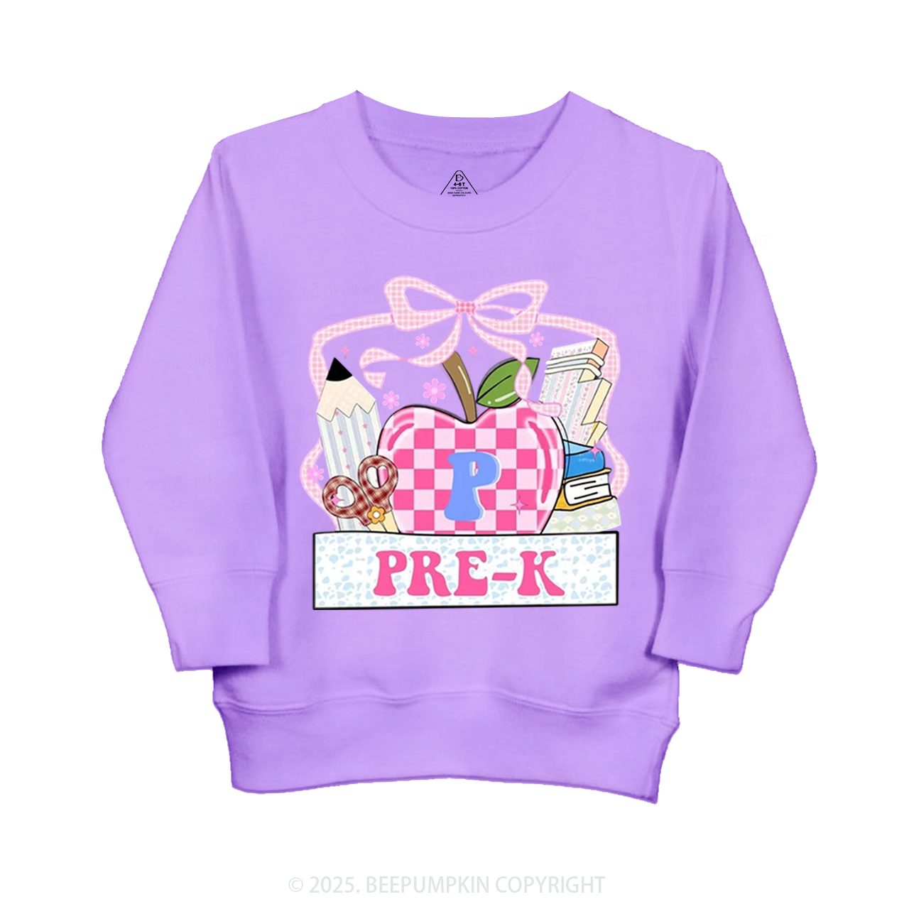 Personalized Checkered Apple Days Kid's Sweatshirt