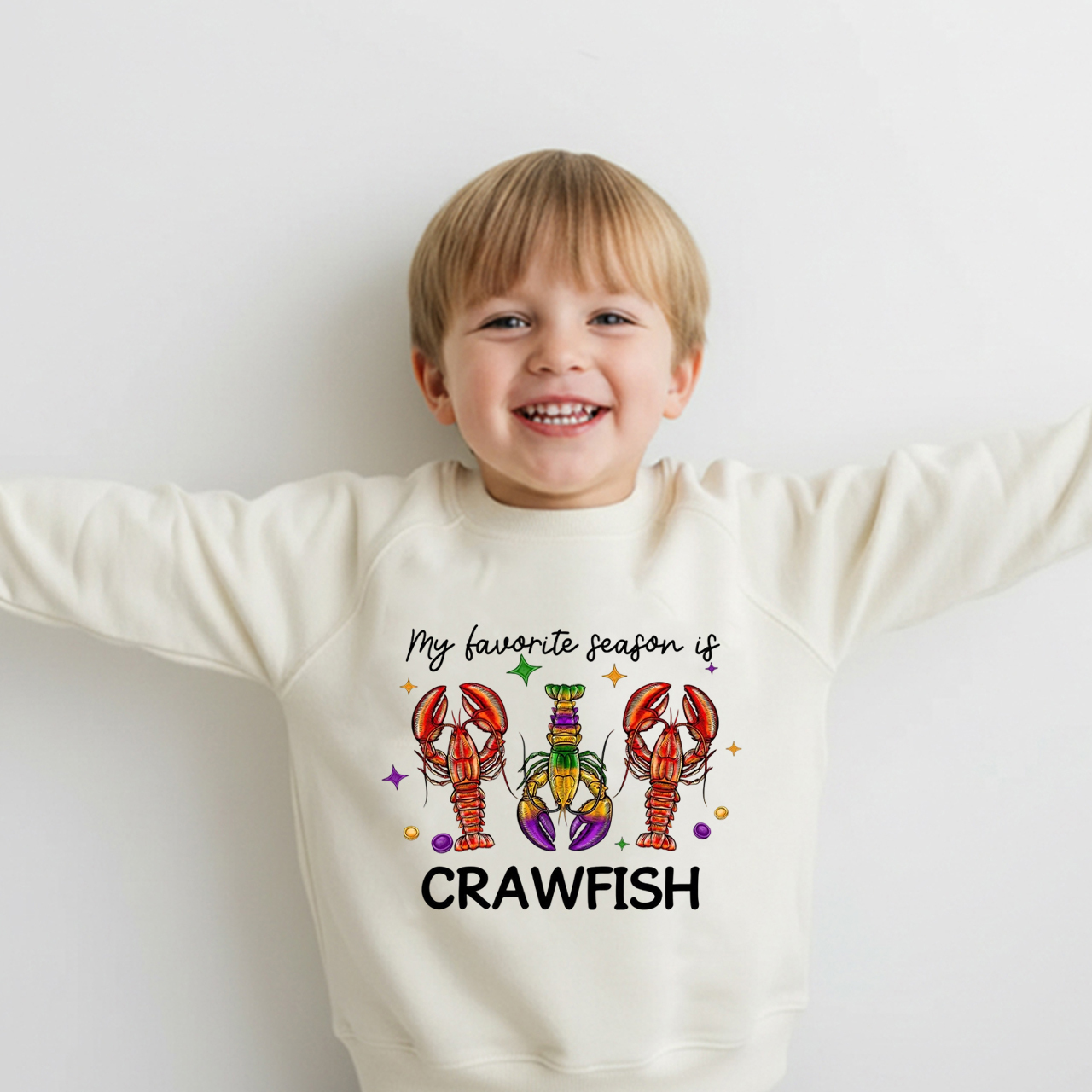 Mardi Gras Crawfish Kid's Sweatshirt