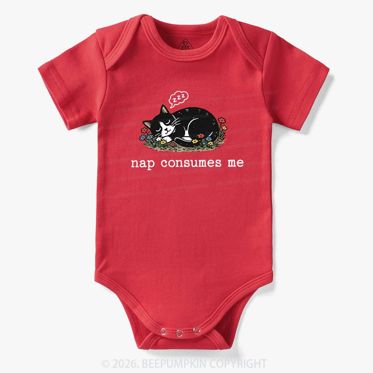 Funny Cat Meme Nap Consumes Me Bodysuit