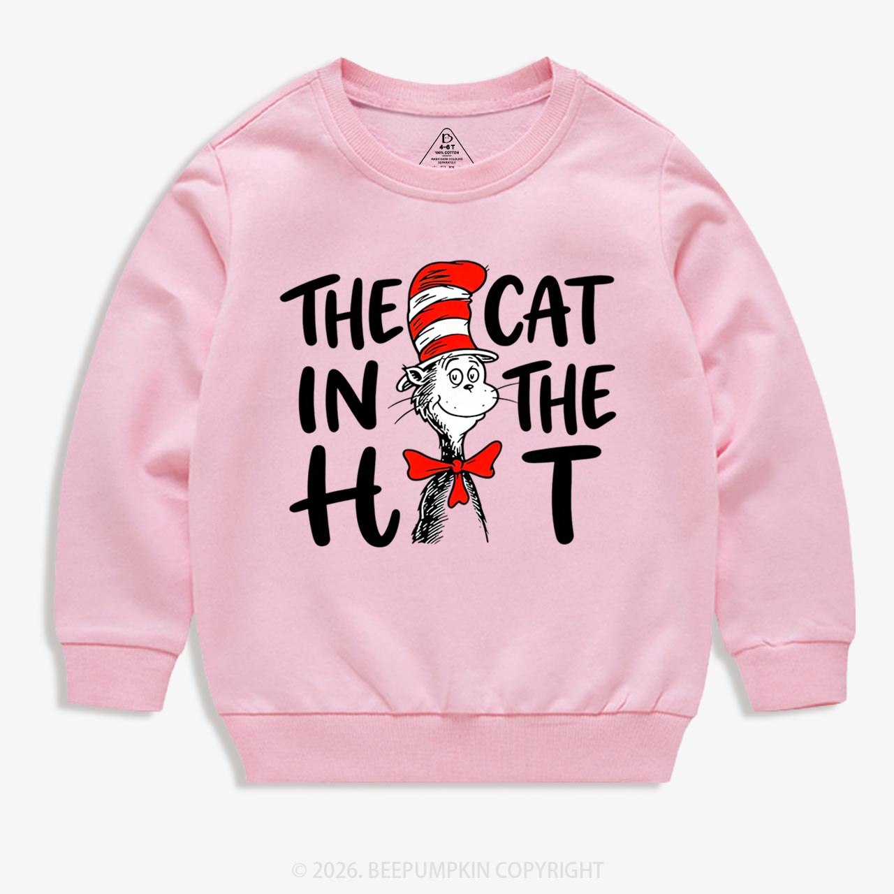 Whimsical Cat In The Hat Baby Toddler&Kids Sweatshirt
