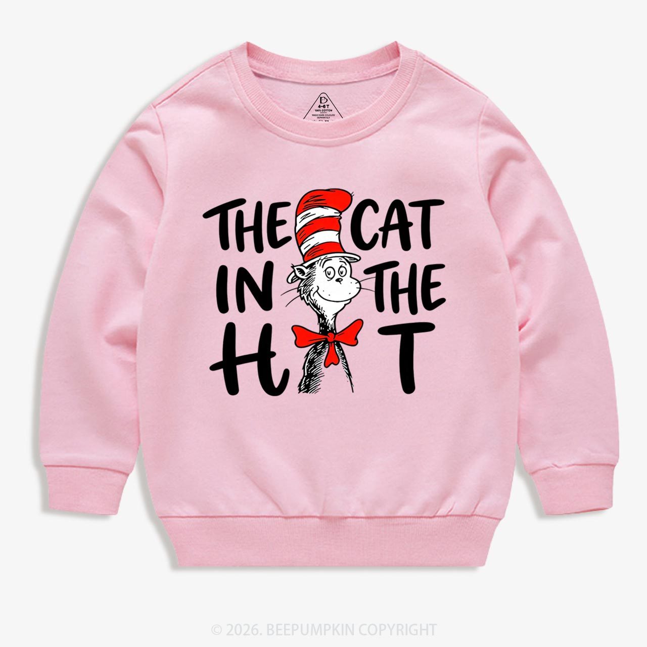 Whimsical Cat In The Hat Baby Toddler&Kids Sweatshirt
