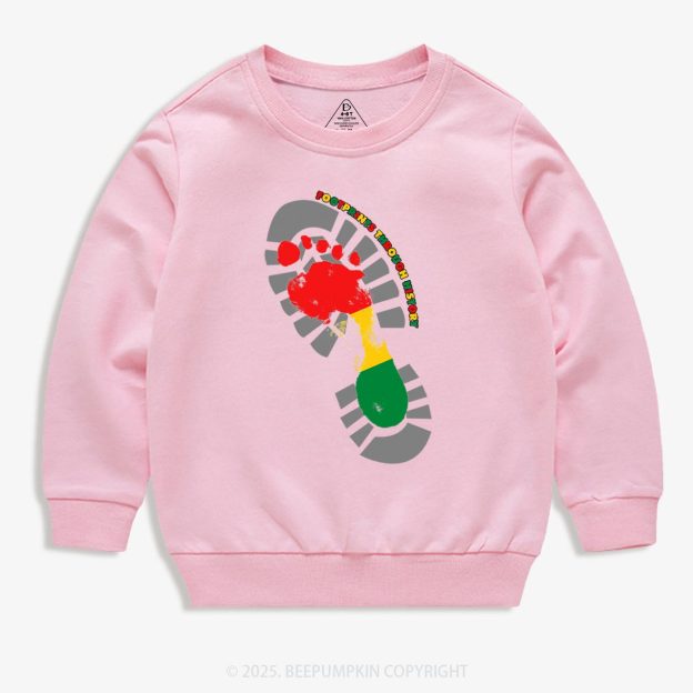 Black History Month Footprint Kid's Sweatshirt