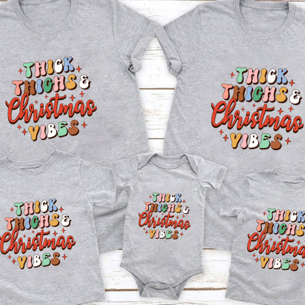 Thick Things Christmas Vibes Family Matching Shirt