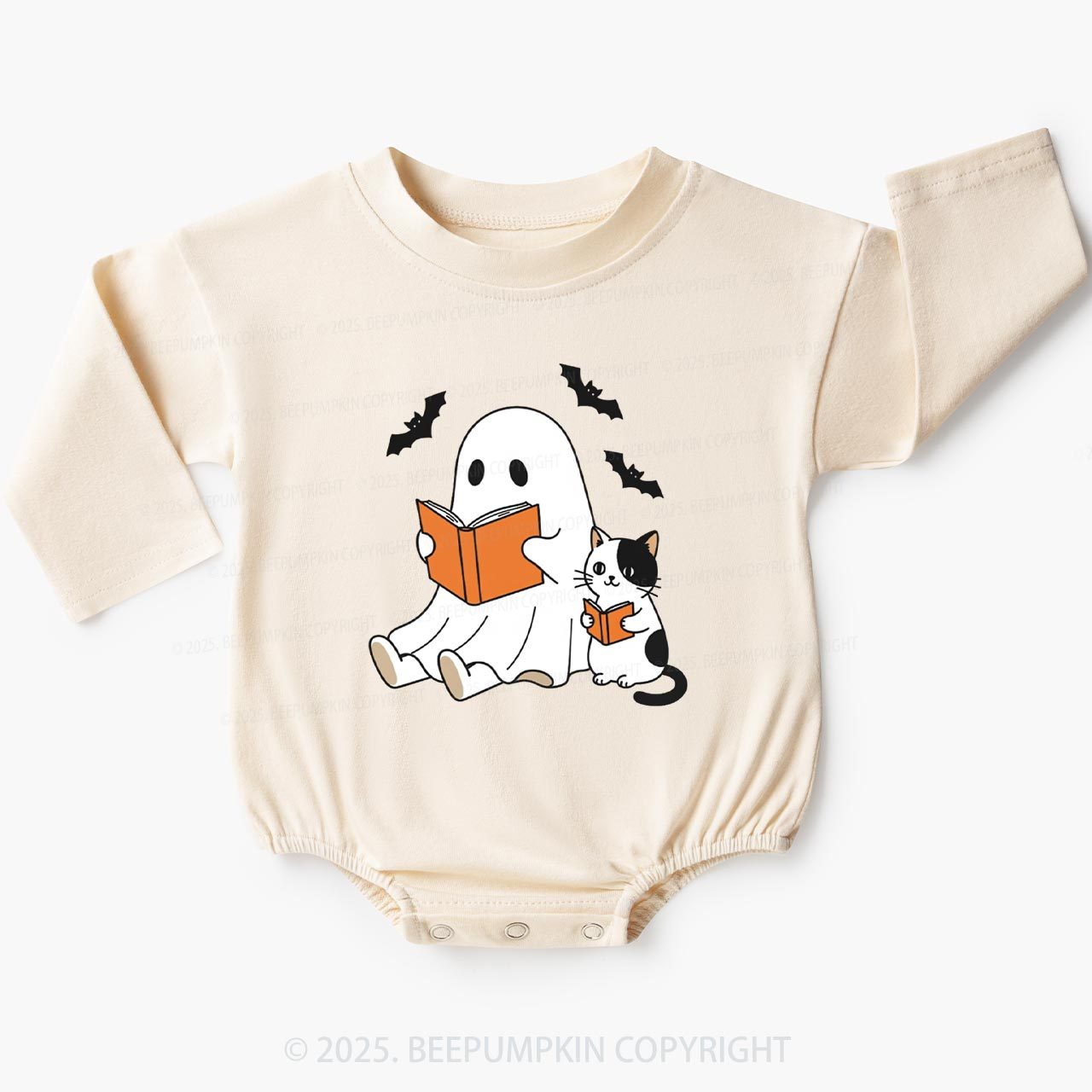Spooky Season Cat Baby Bubble Romper Beepumpkin