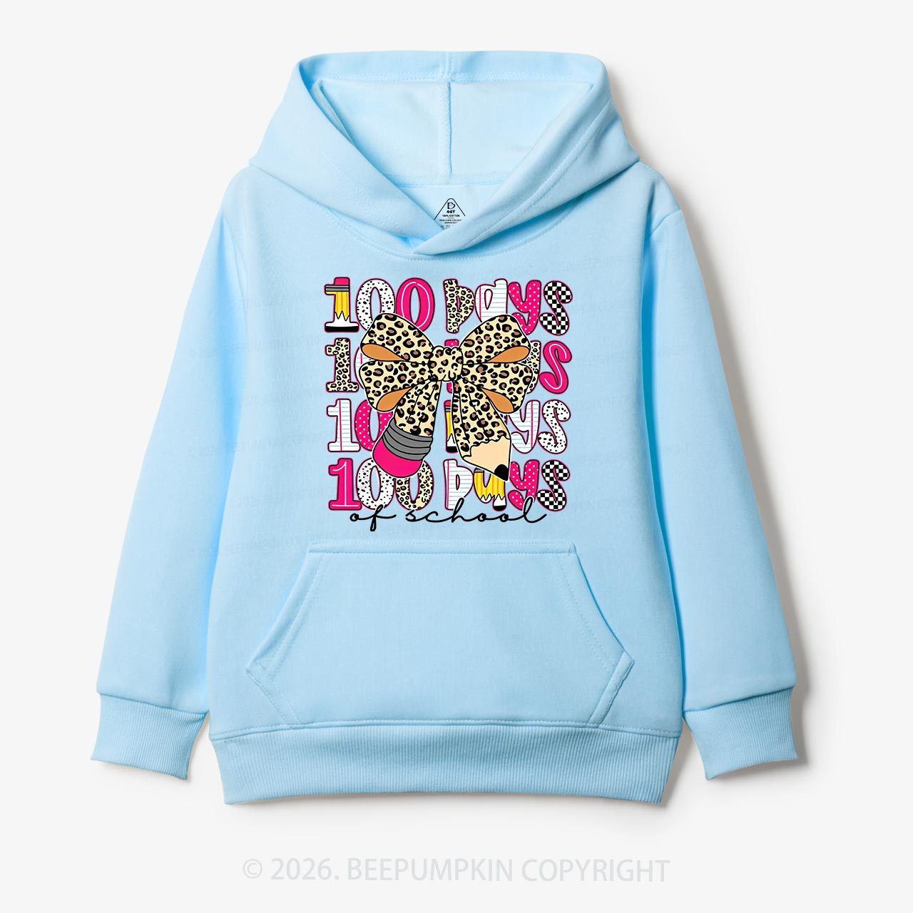 Leopard Love 100 Days Of  School Edition Toddler&Kid's Hoodies