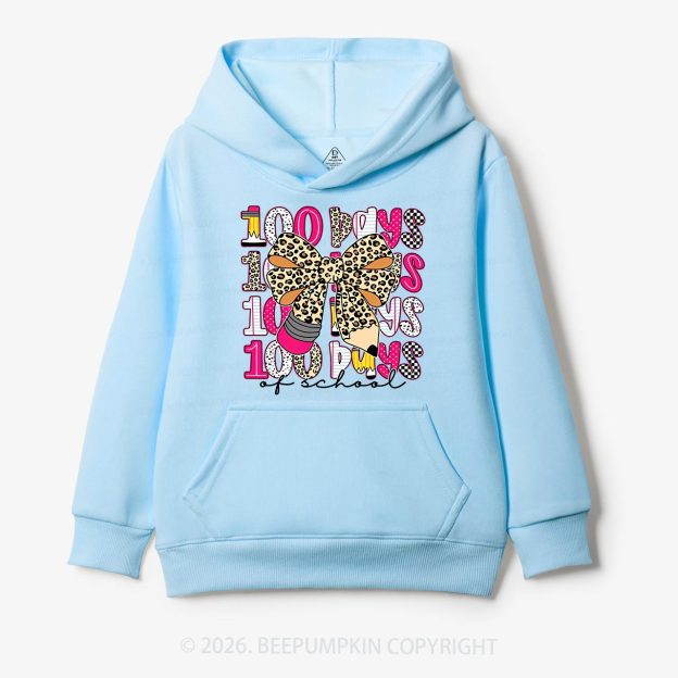 Leopard Love 100 Days Of  School Edition Toddler&Kid's Hoodies