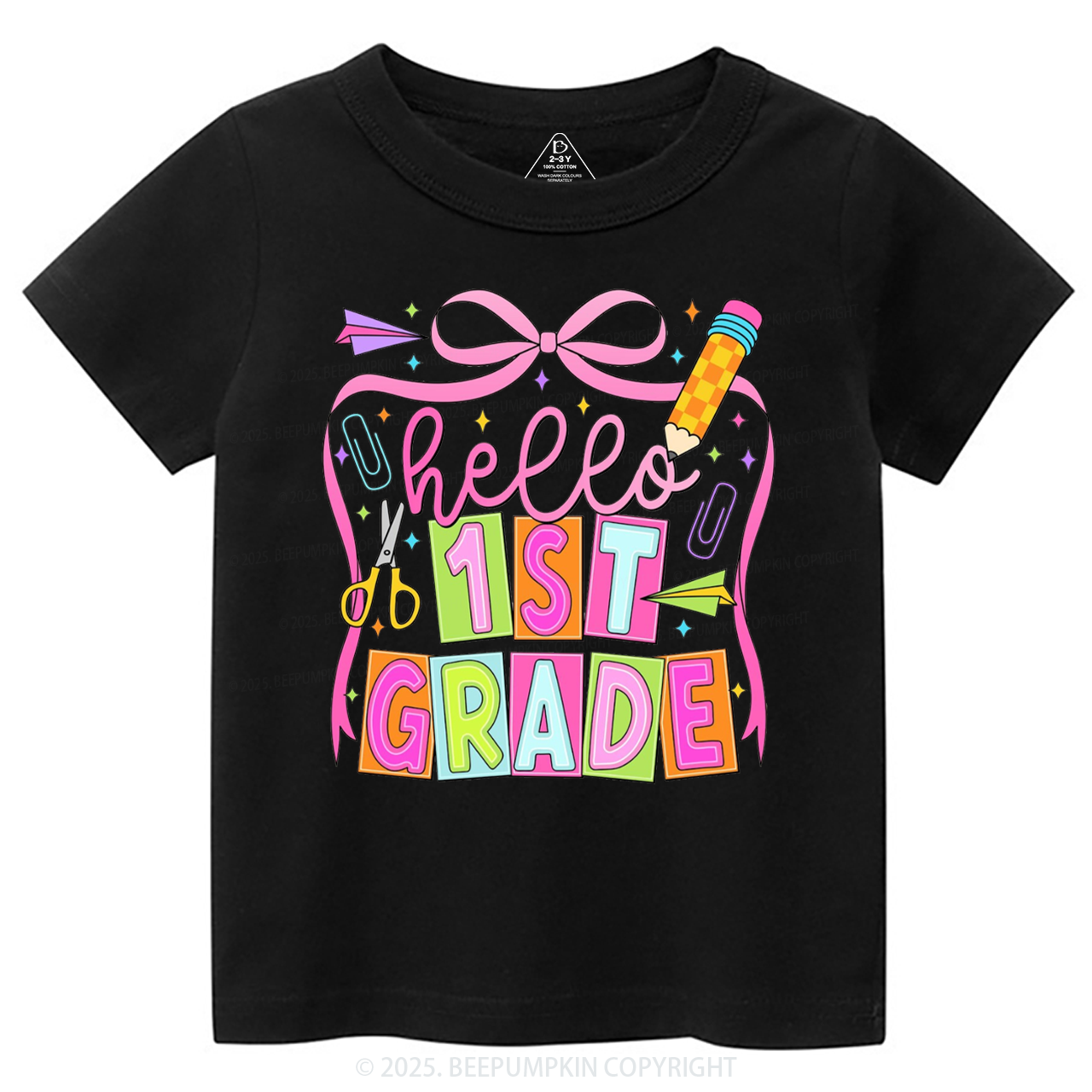 Hello 1st Grade Toddler&Kid's Tees Beepumpkin