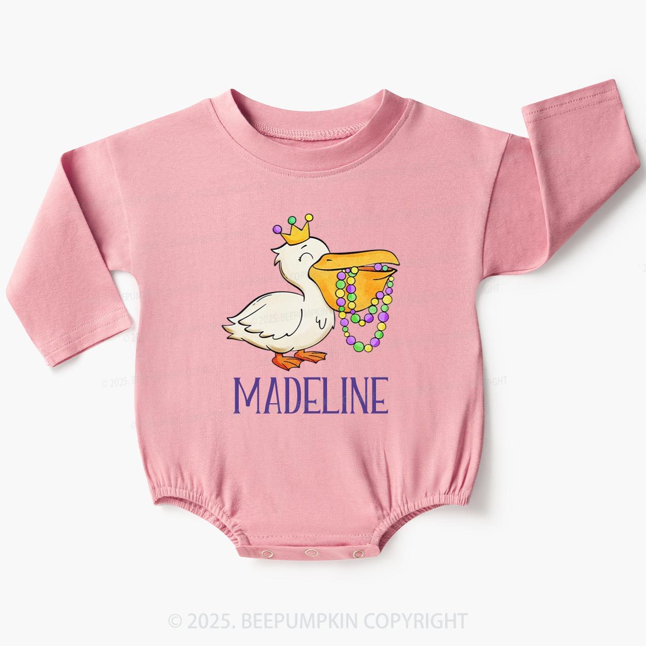 Personalized Louisiana Pelican Baby Bubble Romper Beepumpkin