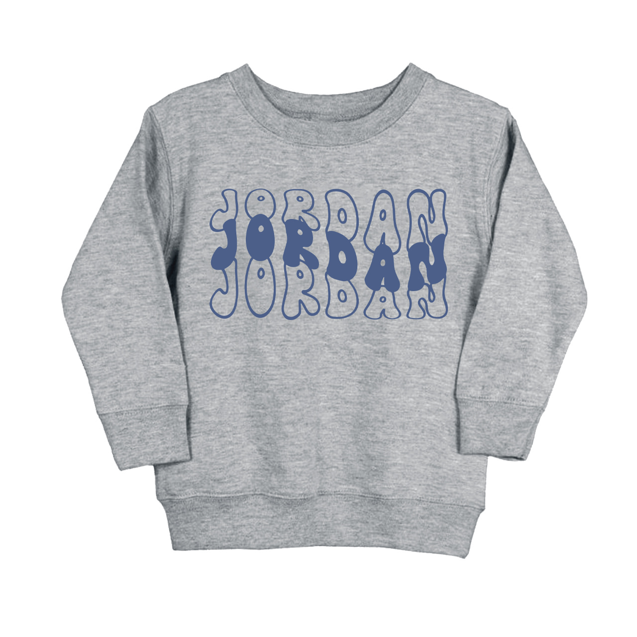Custom Kids Sweatshirt With Retro Wavy Name