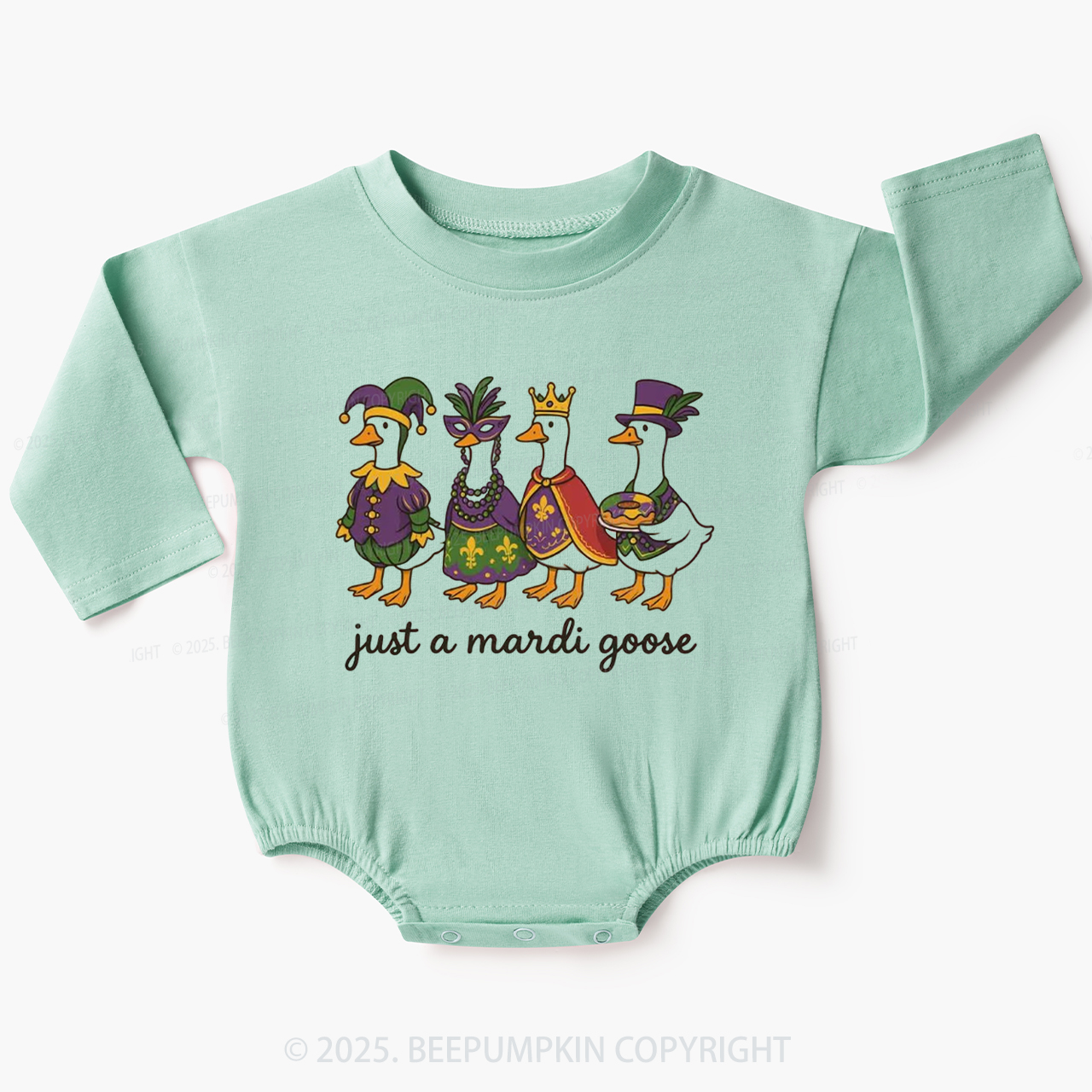 Just A Mardi Goose Baby Bubble Romper Beepumpkin