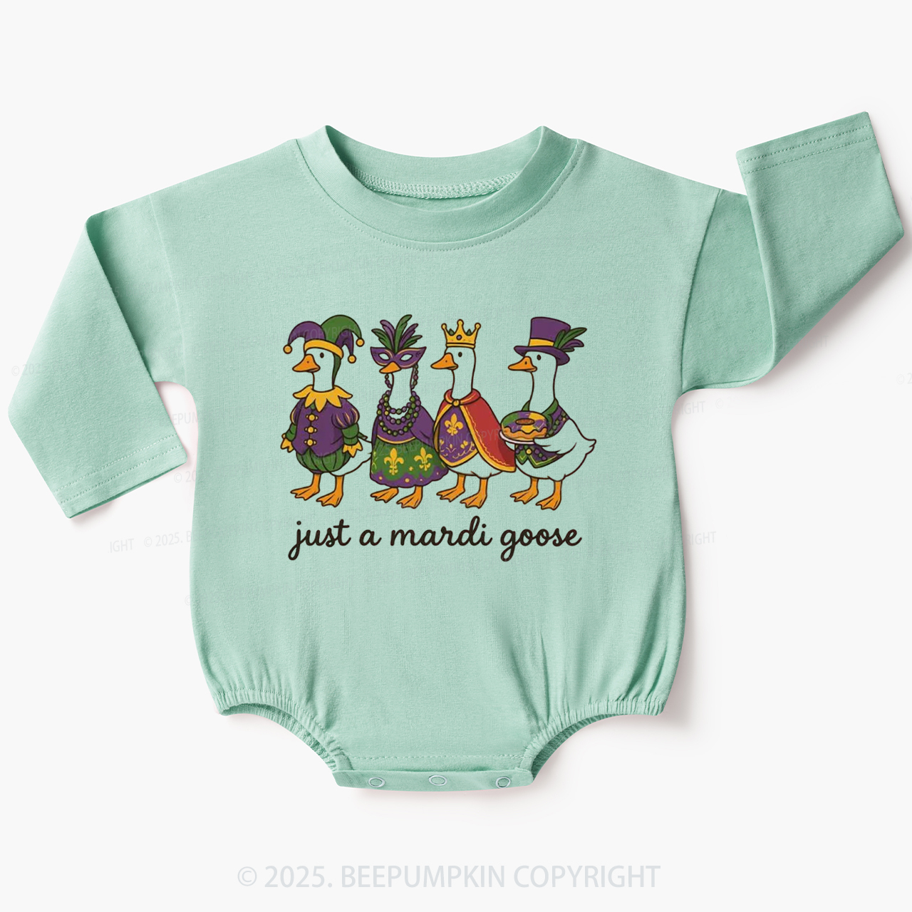 Just A Mardi Goose Baby Bubble Romper Beepumpkin