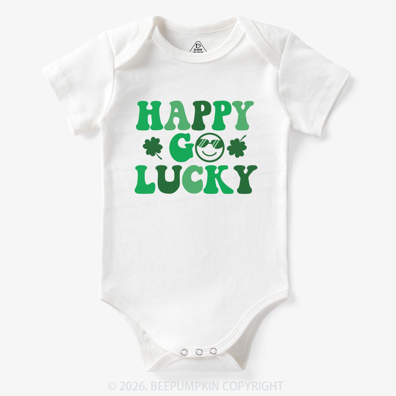 Leaf Happy Go Lucky St.Patricks Day Bodysuit For Baby