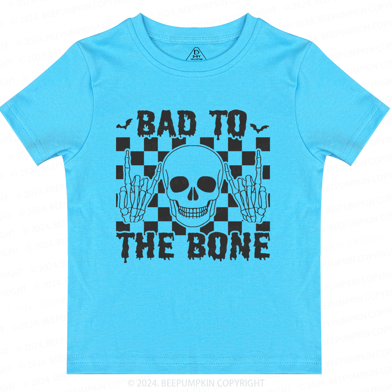 Skull Halloween Shirt-Bad To The Bone Toddler&Kids Tees 