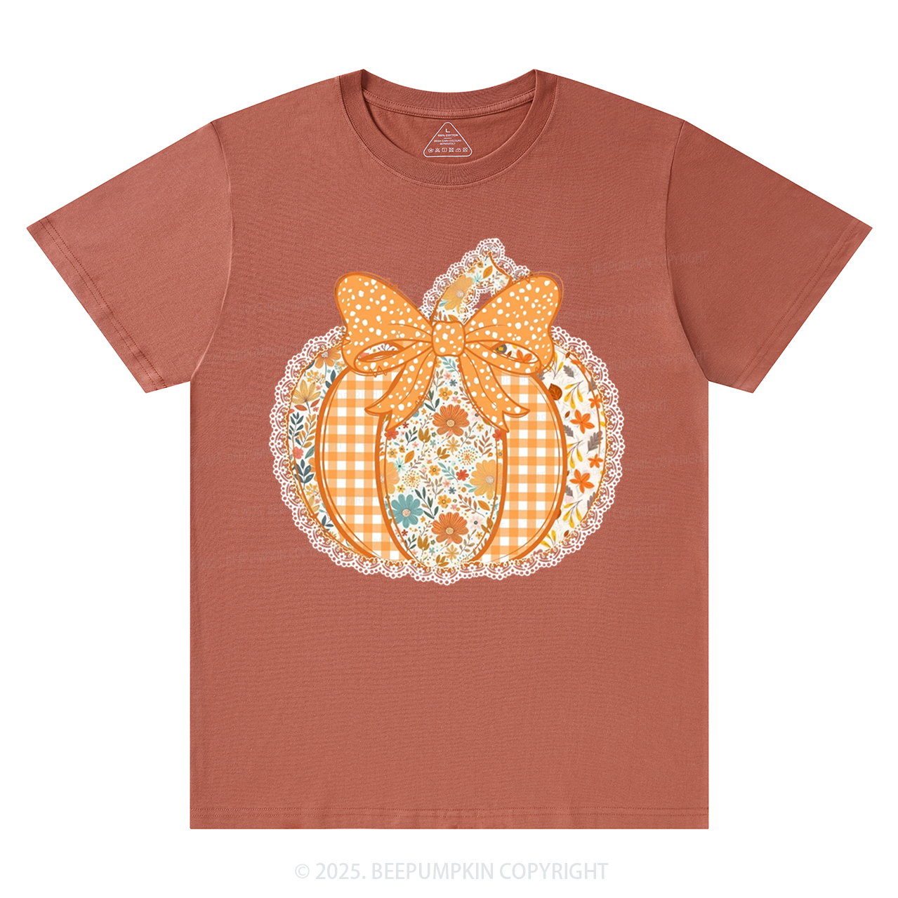 Preppy Floral Fall Pumpkin T-Shirts Beepumpkin