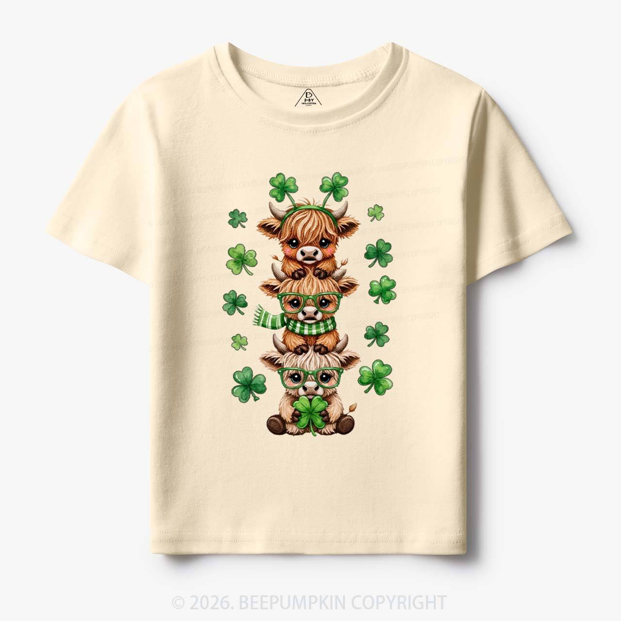 Highland Cow St. Patrick's Day Toddler&Kid's Tees Beepumpkin