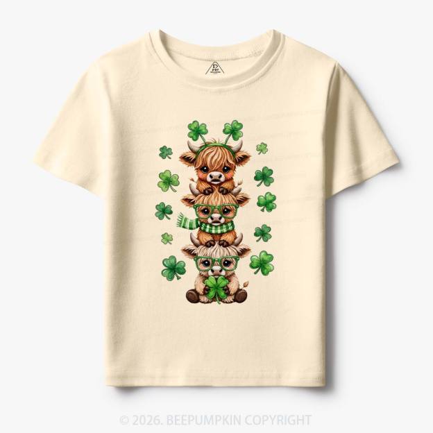 Highland Cow St. Patrick's Day Toddler&Kid's Tees Beepumpkin