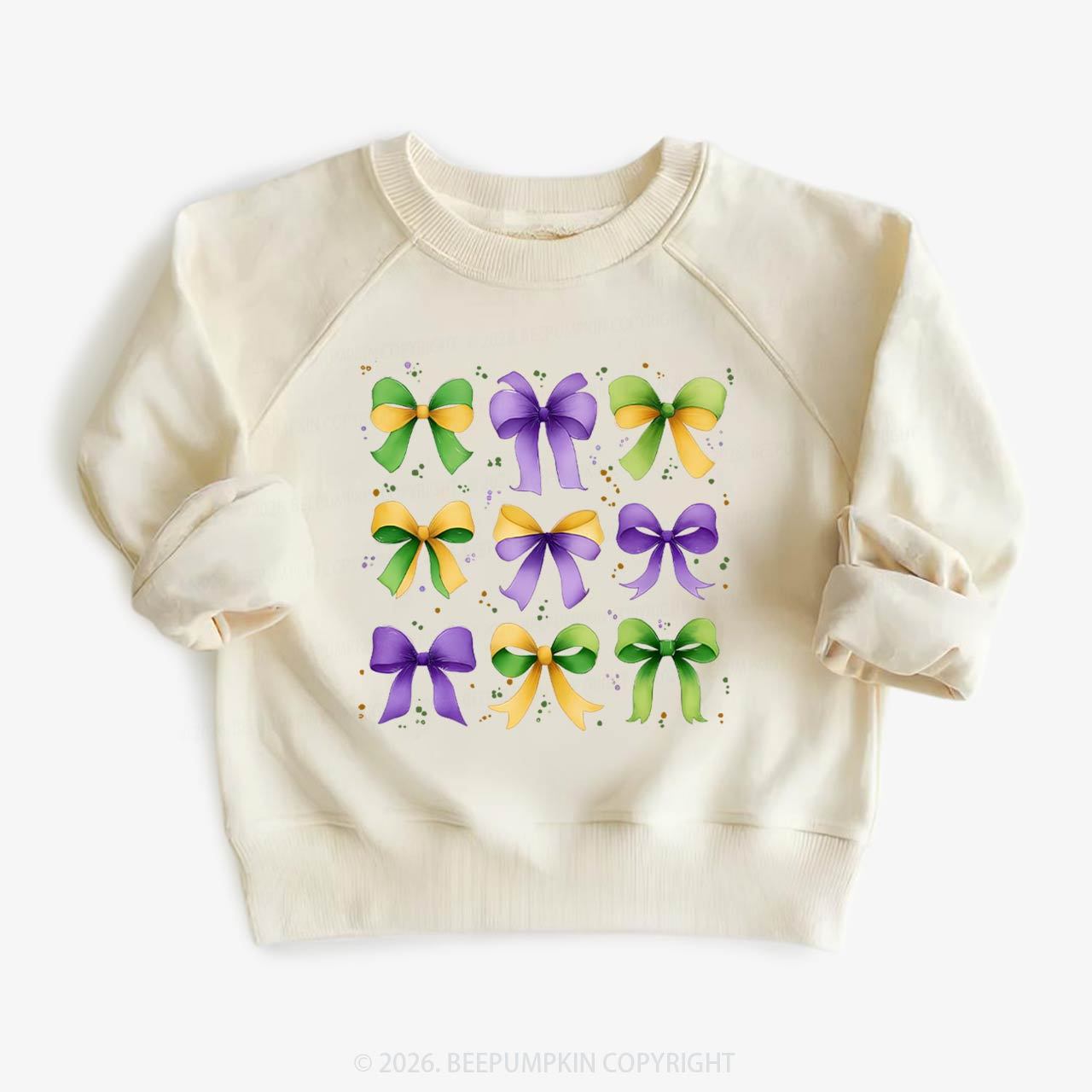 Kids Mardi Gras Ribbon Bows Kid's Sweatshirt