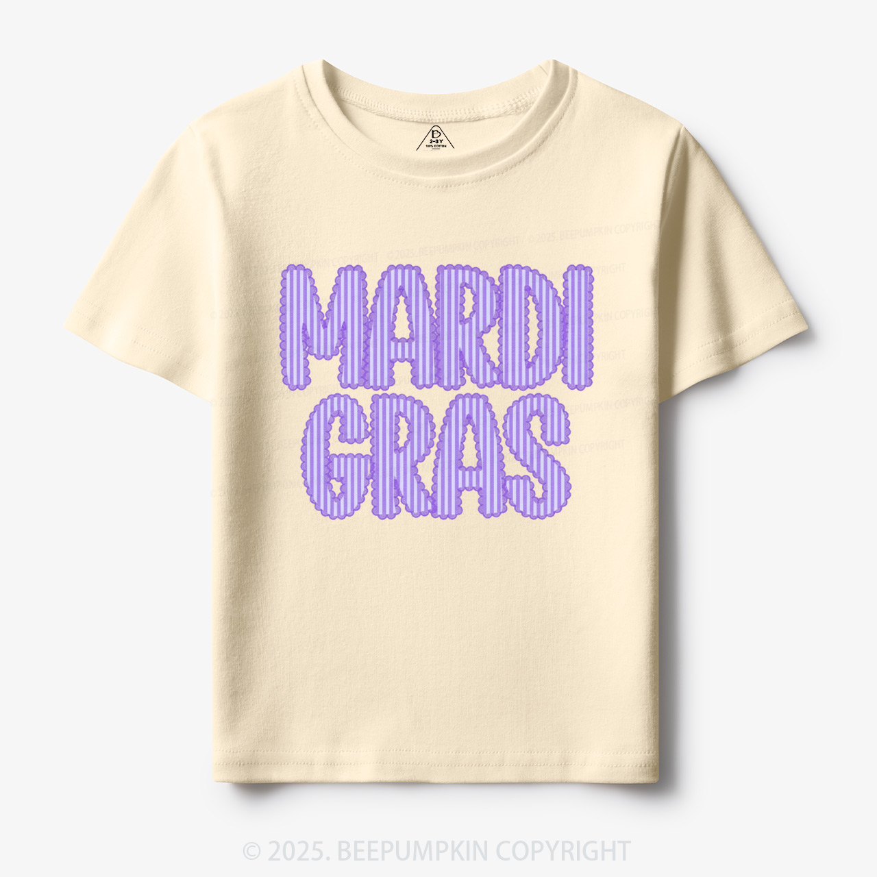 Purple Seersucker Mardi Gras Toddler&Kid's Tees Beepumpkin