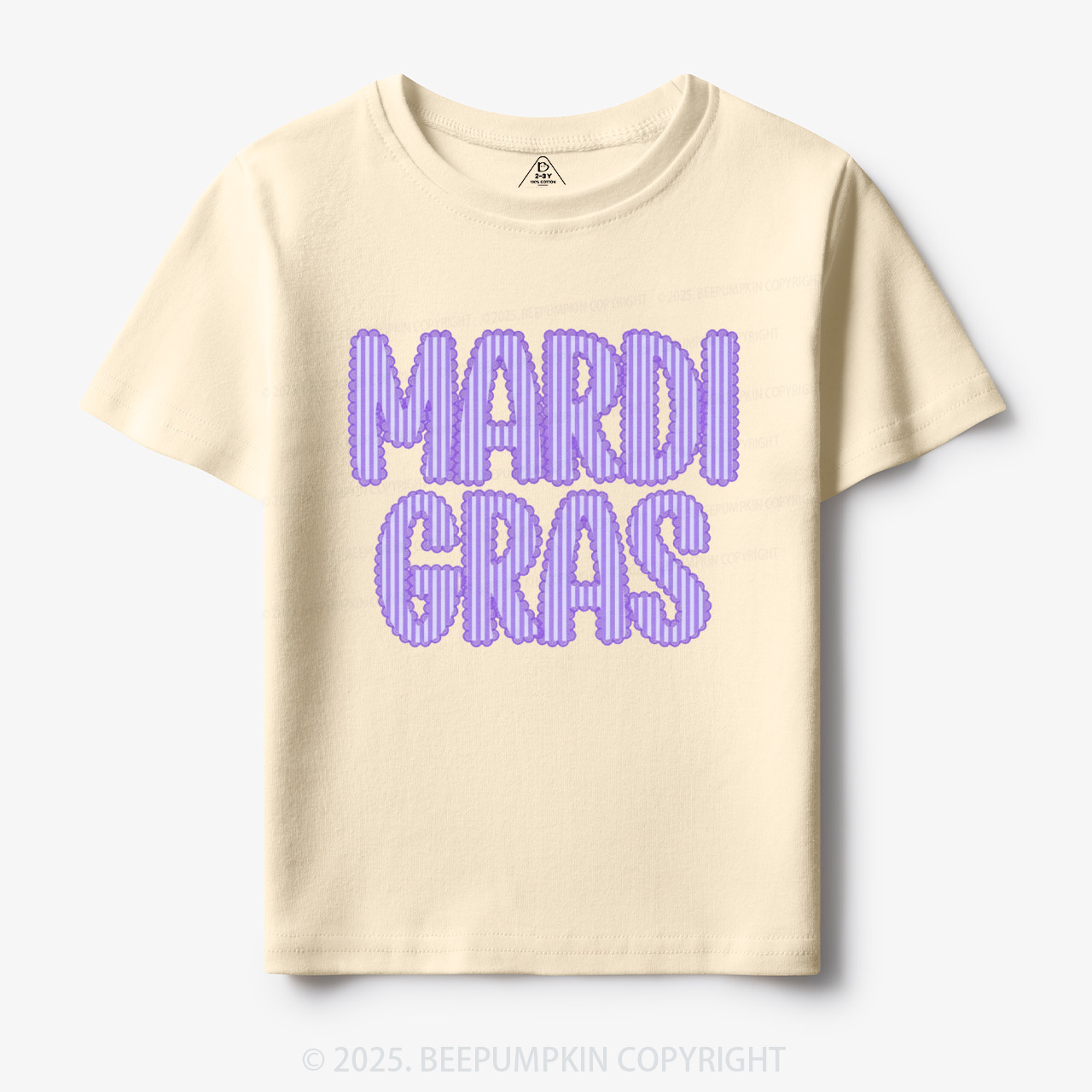Purple Seersucker Mardi Gras Toddler&Kid's Tees Beepumpkin