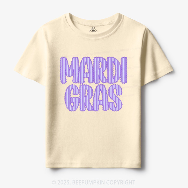 Purple Seersucker Mardi Gras Toddler&Kid's Tees Beepumpkin