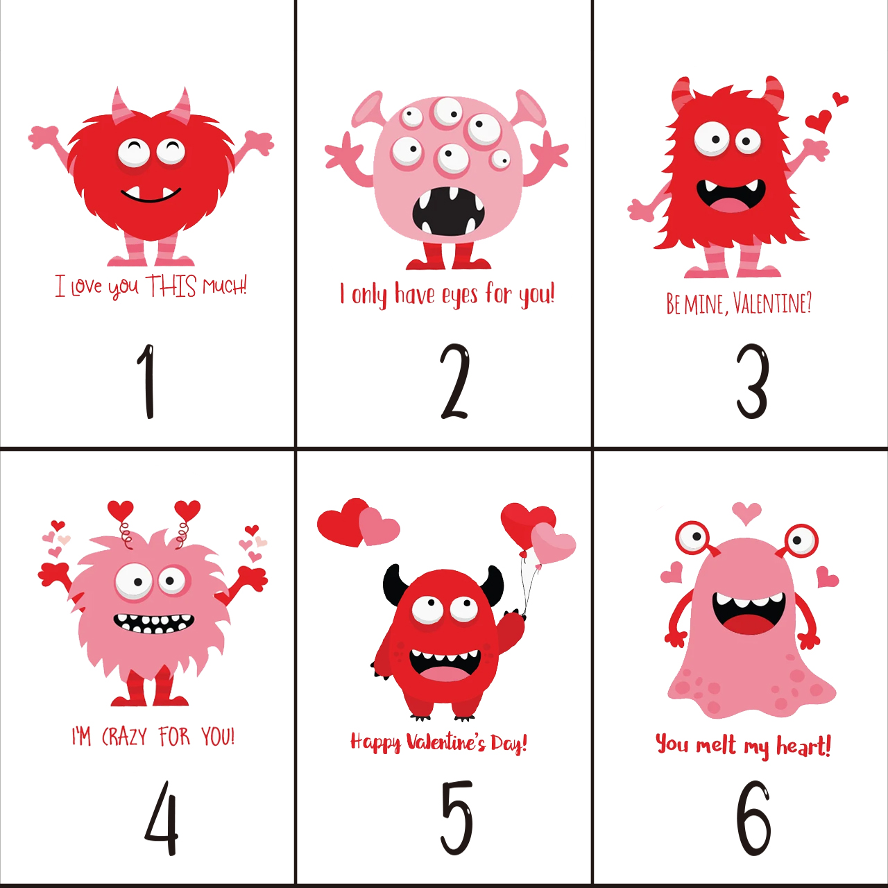 Valentine Monsters Kids Shirt