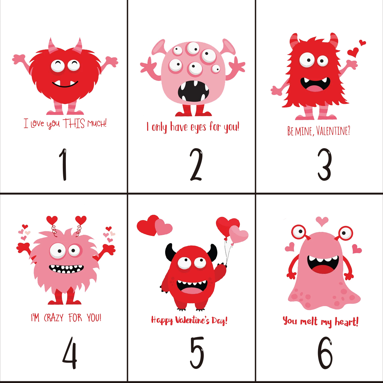 Valentine Monsters Kids Shirt